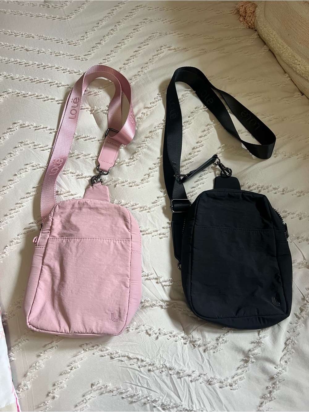 Lole Crossbody Pouch Duo — Pink and Black